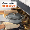 Amazon Basics Enameled Dutch Oven Pot Lid Round Dual Handles, 6-Quart, Gray New