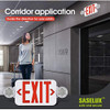 SASELUX Red Led Exit Sign Emergency Light Combo Adjustable Two Head - B08RX25QJT New