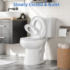 Garvee Toilet Seat, Round 17" PP Soft Close Lid, Quick Release, White