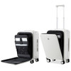 Hanke 20" Carry On Luggage Front Pocket Aluminum Frame Hard Shell - Smoke White New