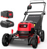 POWERSMART ELECTRIC CORDLESS LAWN MOWER 17" 40V BRUSHLESS PUSH - BLACK/RED