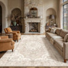PURE COZY PURECOZY BEIGE 8X10 AREA RUG WASHABLE VINTAGE MEDALLION - BEIGE