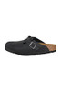 BIRKENSTOCK UNISEX BOSTON OILED LEATHER CLOGS - SIZE: MEN 10 WOMEN 12 BLACK