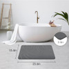 ZIKIBL Stone Bath Mat Diatomaceous Earth Shower Mat Stone 24 * 16'' - Light Gray New