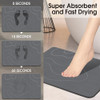 ZIKIBL Stone Bath Mat Diatomaceous Earth Shower Mat Stone 24 * 16'' - Light Gray New