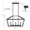 MOTINI 3-Light Kitchen Island Lantern Pendant Chandelier Hanging Light Black New