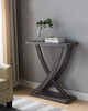 161864 Mid Century Modern Entry Hall Console Table (Distressed Grey) New