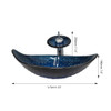 Oval Glass Vessel Sink Basin Combo Waterfall Faucet Pop Drain B0C77N29WB - Blue New