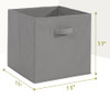 STORAGEIDEAS 11x11 Storage Bins, Set of 10 Storage Cubes, Collapsible, Grey