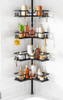 HAMITOR SHOWER CADDY TENSION POLE 4-TIER ADJUSTABLE CORNER SCT-10 - BLACK