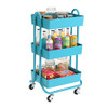 DESIGNA 3 Tier Metal Rolling Cart Heavy Duty Storage Utility Cart B0758TGQ1M New