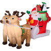 Gemmy Christmas Inflatable 8' Santa's Sleigh with Reindeer Airblown Inflatable New