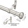 YunNephele Curtain Rod 28-48 inch Adjustable1 inch Diameter Metal Drapery