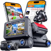 ROVE R3 3 Channel Dash Cam Front and Rear with Cabin, 3in IPS Touch Screen