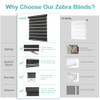 Changshade Cordless Zebra Blinds Windows Modern Dual Layer 48" W×64" H, Black New