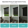 Changshade Cordless Zebra Blinds Windows Modern Dual Layer 48" W×64" H, Black New