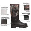 HISEA Men's Rubber Neoprene Rain Boots - Color: Brown/Dark Size: 6US, 39EU New