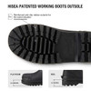 HISEA Men's Rubber Neoprene Rain Boots - Color: Brown/Dark Size: 6US, 39EU New