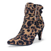 IDIFU Women's IN3 Kitten Heel Ankle Boots Pointed Toe Leopard Size 9.5 New