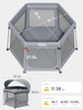 EVER ADVANCED FOLDABLE BABY PLAYPEN WITH 3CM MAT BABY BEACH TENT -GREY