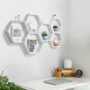 Hexagon Floating Shelves Wall Mounted Honeycomb Shelve Set of 6, White New