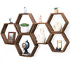 NOVIMANGO Honeycomb Floating Shelves Set of 6, Hexagon Floating Shelves New