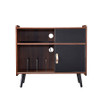 VEVOR RECORD PLAYER STAND POWER OUTLET, TURNTABLE STAND HOLDS - BROWN