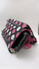 Rockland Duffel Bag Size: 22"x 11" X 12" - Black w/ White and Pink Polka Dot New