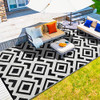 wikiwiki Outdoor Rug, 9x12ft Waterproof Reversible Mat Indoor Outdoor Rugs