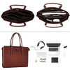 MOSISO 17 inch Women Laptop Tote Bag with Shockproof Compartment - Brown New