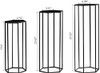 Mxfurhawa 27.55" Set of 3 Plant Stand Hexgon - Black New