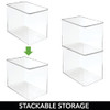 mDesign Tall Plastic Stackable Home Office Storage Organizer Box 6 Pack - Clear New