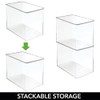 mDesign Tall Plastic Stackable Home Office Storage Organizer Box 6 Pack - Clear New