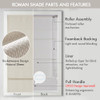 Madison Park Roman Shade, Room Darkening Blind Cordless, 23x64" Sheen Ivory New