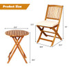 Toolsempire 3 Pieces Patio Bistro Set Acacia Wood Round Coffee Table - Cream New