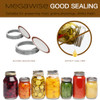 MEGAWISE MASON JAR LIDS 10 PACK REUSABLE CANNING LIDS FOR FOOD STORAGE - SILVER
