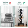 Yoobure Tree Bookshelf, 6 Tier Small Book Shelf Retro Floor - BLACK