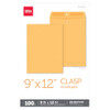 Office Depot Brand Clasp Envelopes 9" x 12" Brown Box Of 100 B006HZ6PAQ - NEW New