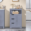 Yaheetech Small Freestanding Bathroom Storage Cabinet with 3 Drawers, Gray New