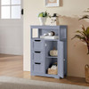 Yaheetech Small Freestanding Bathroom Storage Cabinet with 3 Drawers, Gray New