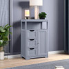 Yaheetech Small Freestanding Bathroom Storage Cabinet with 3 Drawers, Gray New