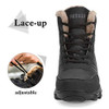 Pamray Men Winter Snow Boots Waterproof Mid Calf Shoes, Size: 47 Color: Black New