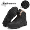 Pamray Men Winter Snow Boots Waterproof Mid Calf Shoes, Size: 47 Color: Black New