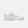 REEBOK UNISEX CLASSIC LEATHER SHOES SIZE: MEN 6.5 WOMEN 8 - WHITE/PURE GRAY