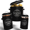 LOFTASTIC Potato and onion storage bins, 3 pack - Black New