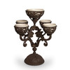 Cream Ceramic and Acanthus Leaf Metal Epergne Centerpiece - B00CY3XWPG New