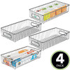 mDesign Metal Drawer Organizer Tray Storage Organizer Bin Basket 4 Pack Gray New