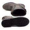 Shoe Land Kasey Women's Ankle Lace Up Military Combat Booties, Grey, Size 11 New