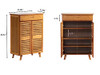 Suwoic 2 Doors Shoe Cabinet with 4 Tier Shoe Storage Cabinet Cross - Dark Brown New