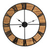 Glitzhome Oversized Wall Clock Farmhouse Wooden & Metal Home Decor 30" D